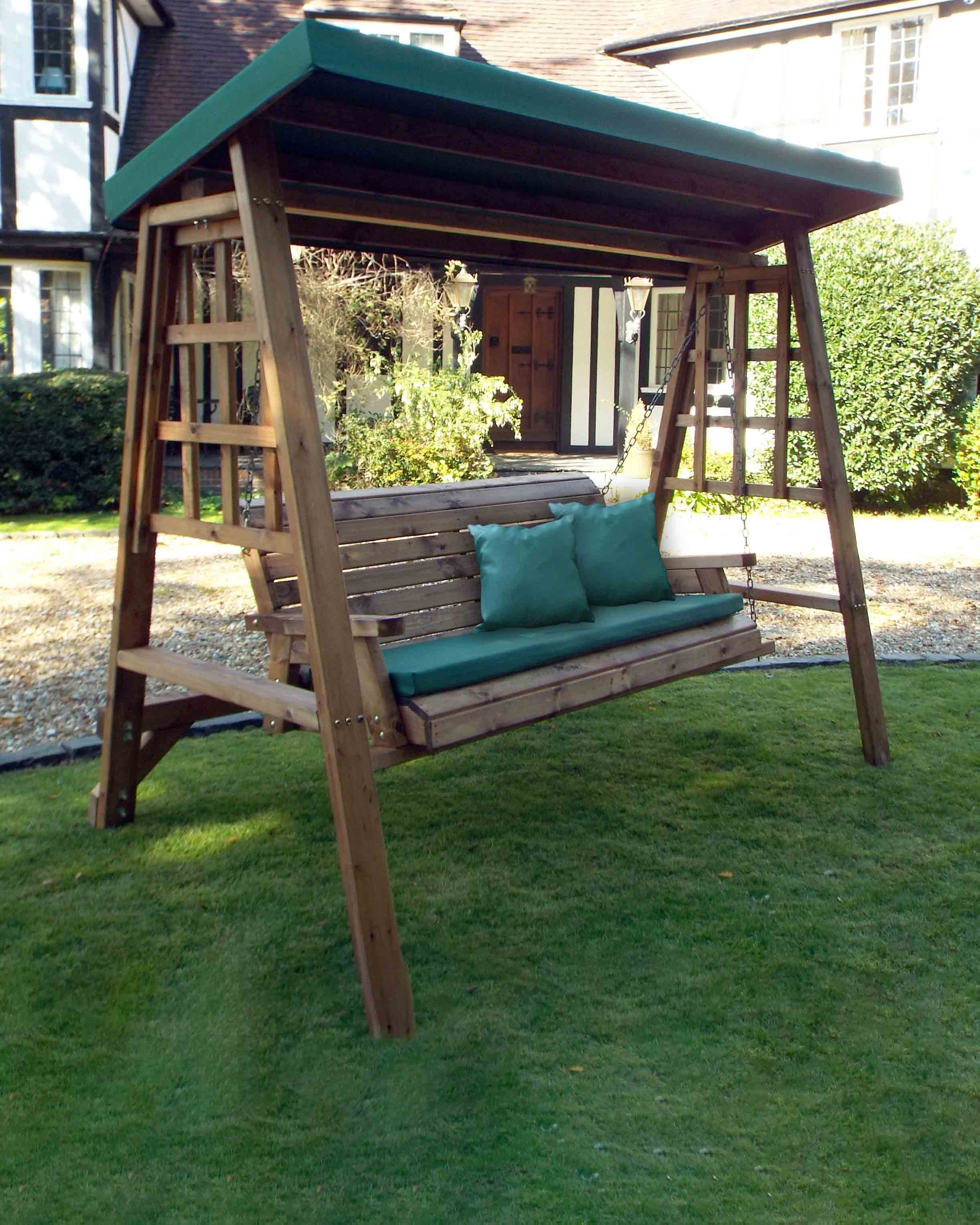 Charles Taylor Dorset Three Seat Swing Green Accessories HB134G Set