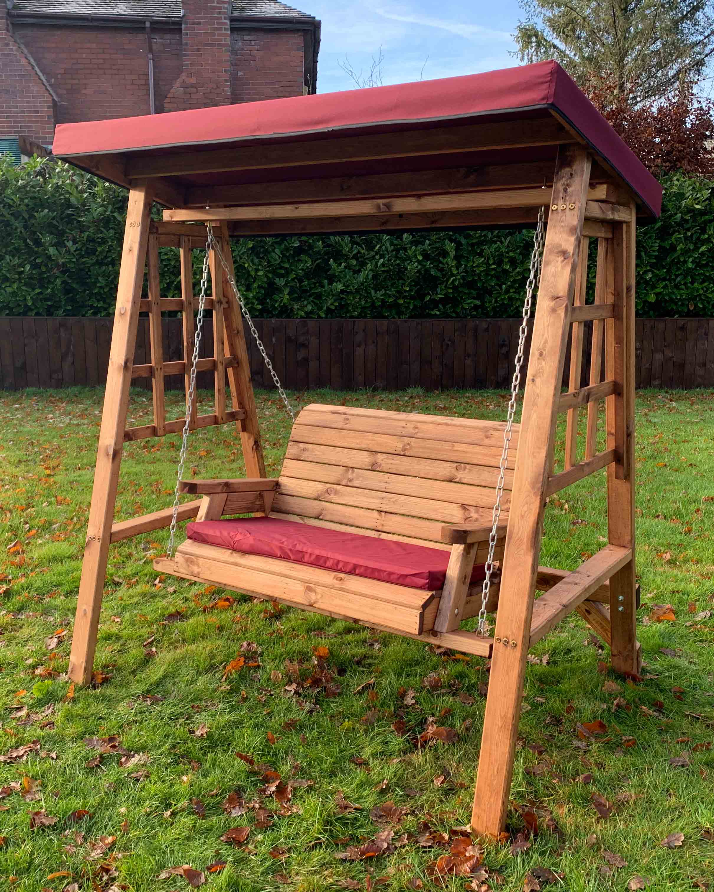Charles Taylor Dorset Two Seat Swing  Burgundy Accessories HB133B Set - Image 6