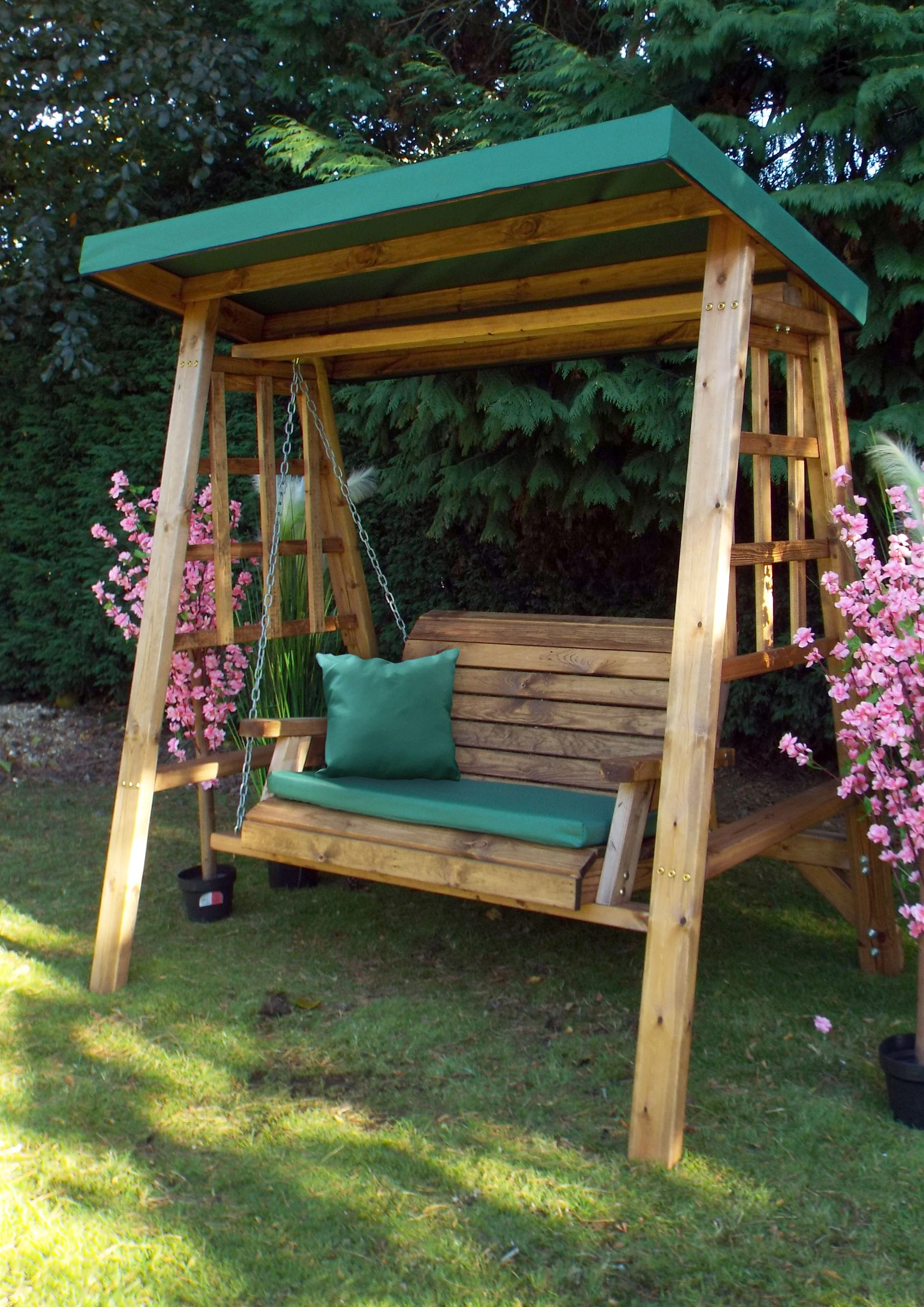 Charles Taylor Dorset Two Seat Swing Green Accessories HB133G Set - Image 2