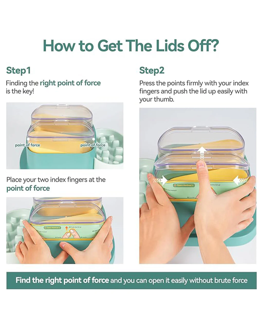 Double Food Bucket Slow Feeder Dog Bowls Puzzle Toy Green - Image 2