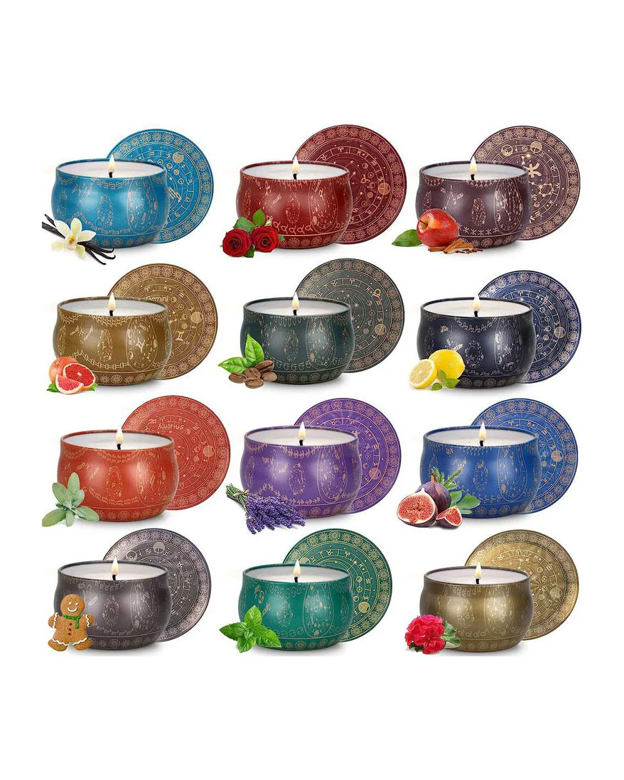 Duftkerzen Scented Candle 12- Piece Set  Natural Wax & Wick - Image 2