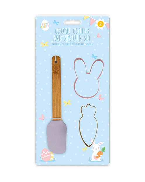 Easter Bunny and Carrot Cookie Cutter Spatula Set