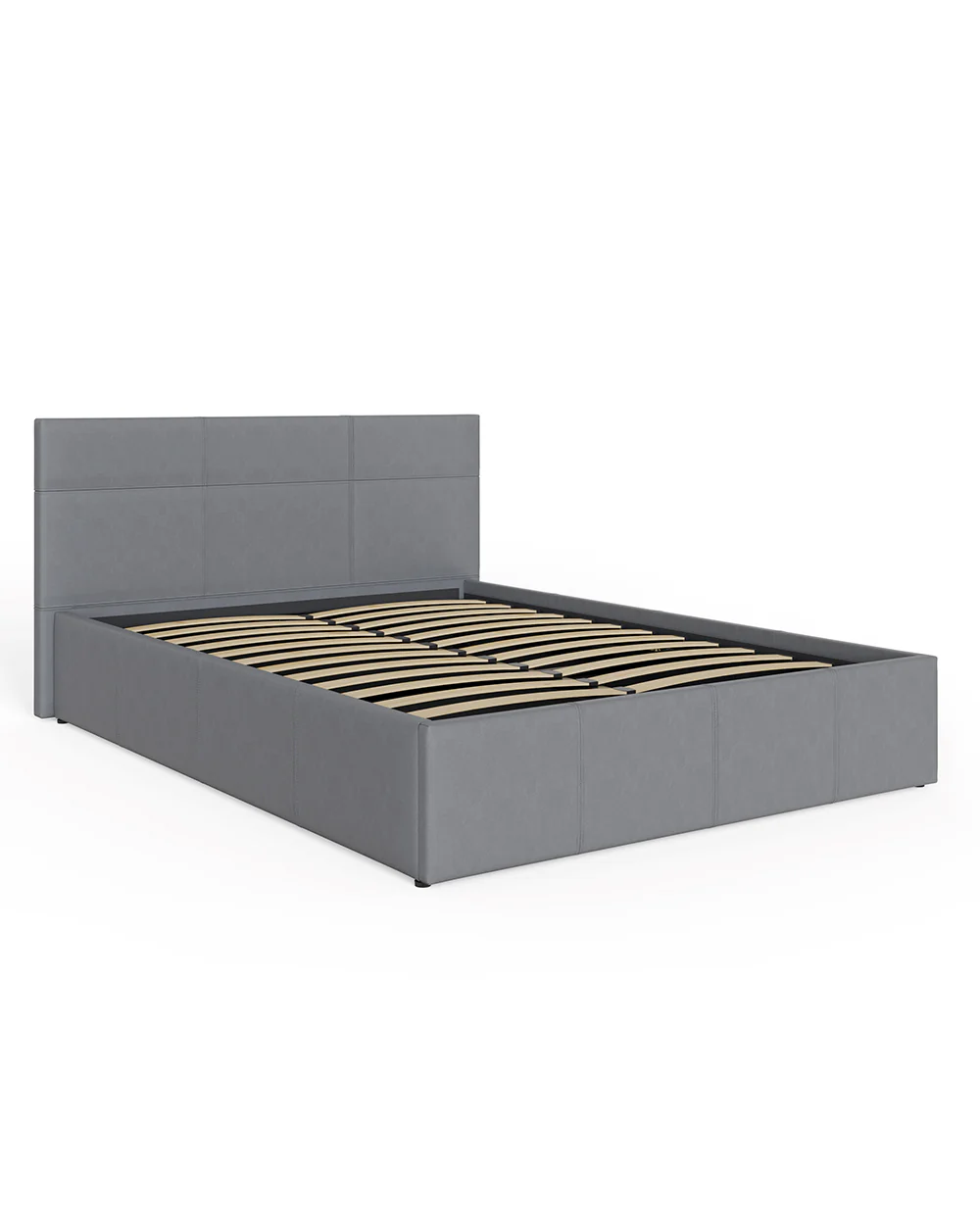 End Lift Ottoman Double Bed 135cm Grey Faux Leather - Image 5