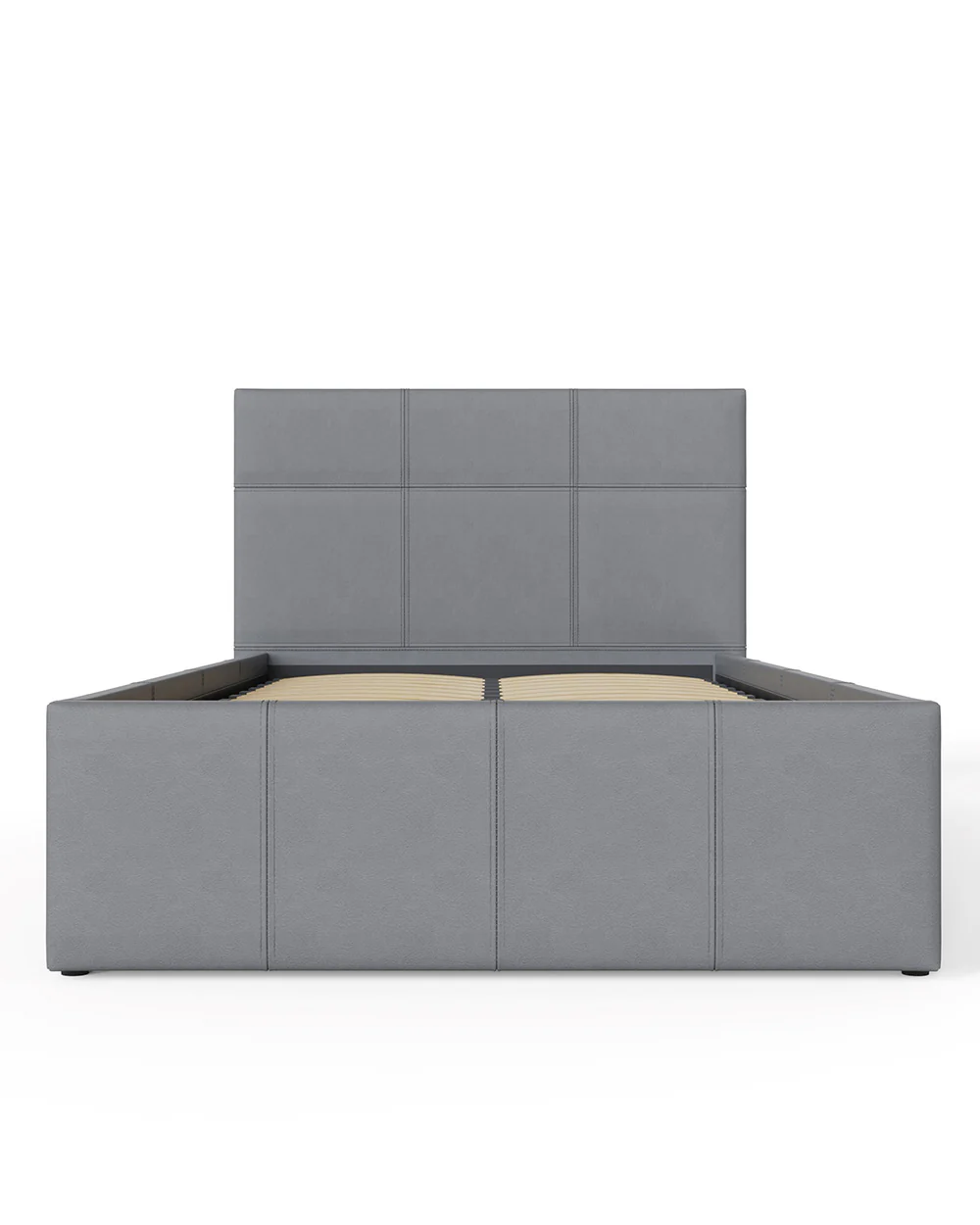 End Lift Ottoman Single Bed Grey Faux Leather 90cm - Image 5