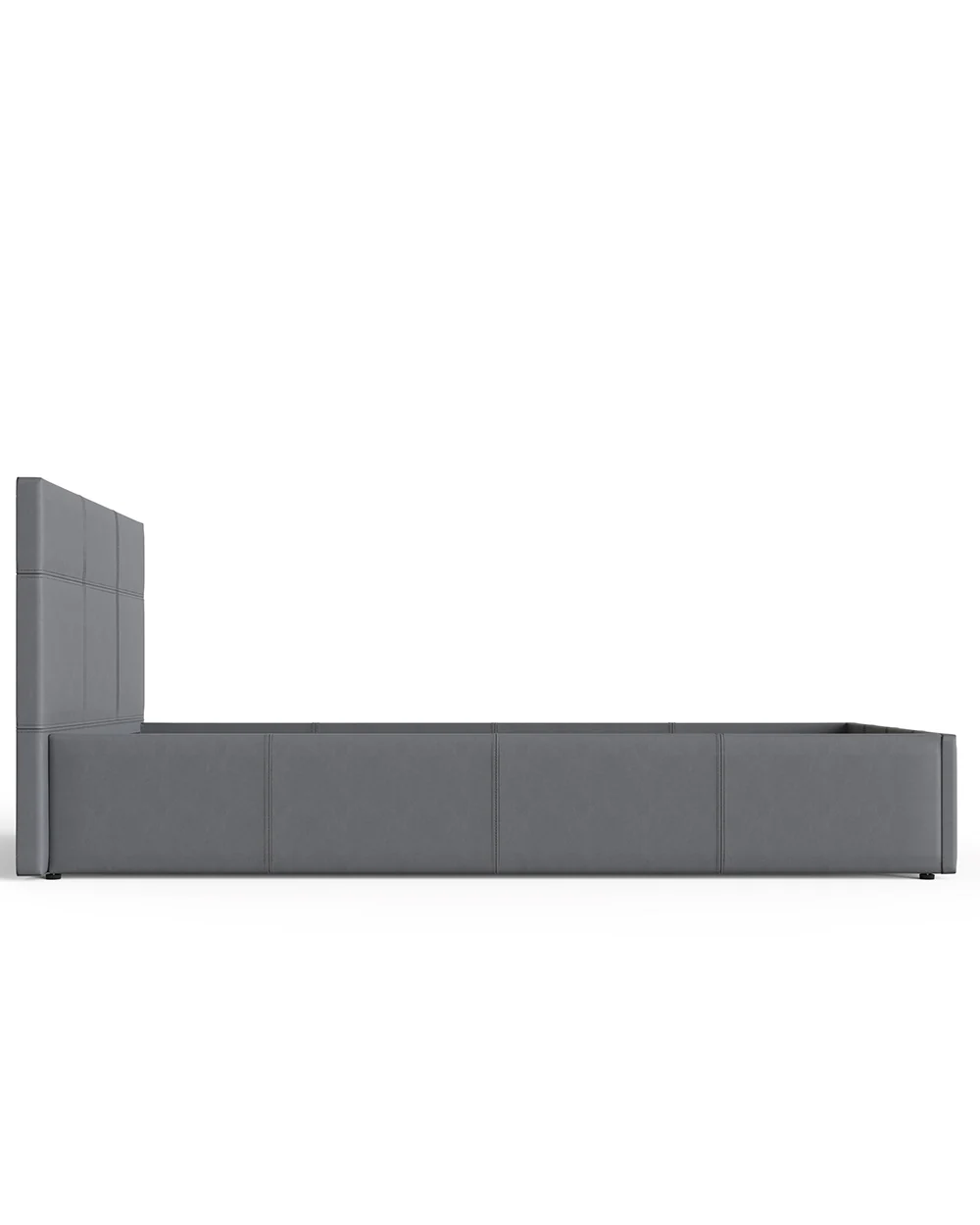 End Lift Ottoman Single Bed Grey Faux Leather 90cm - Image 7