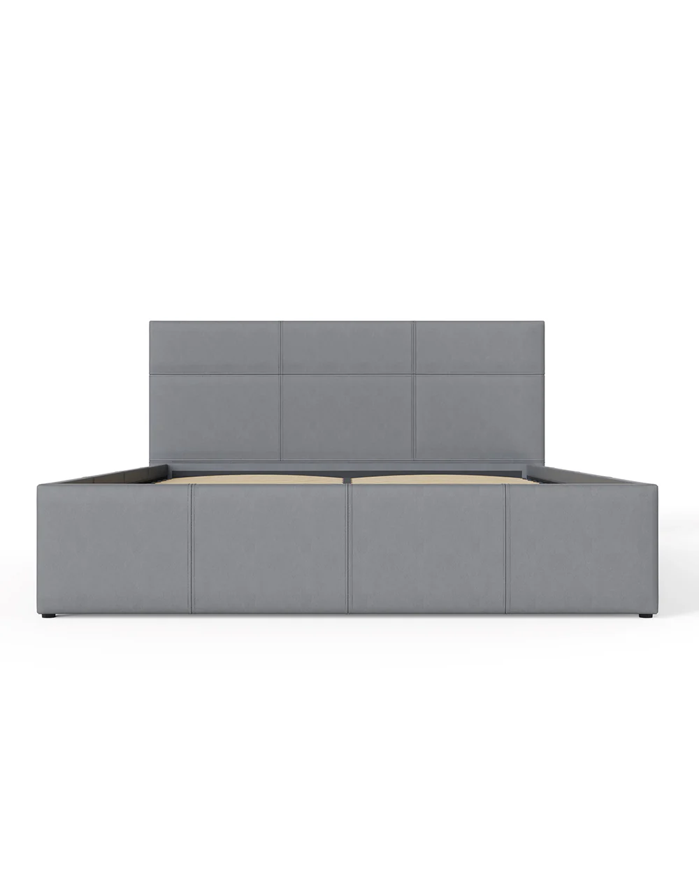End Lift Ottoman Small Double Bed Grey Faux Leather 120cm - Image 8