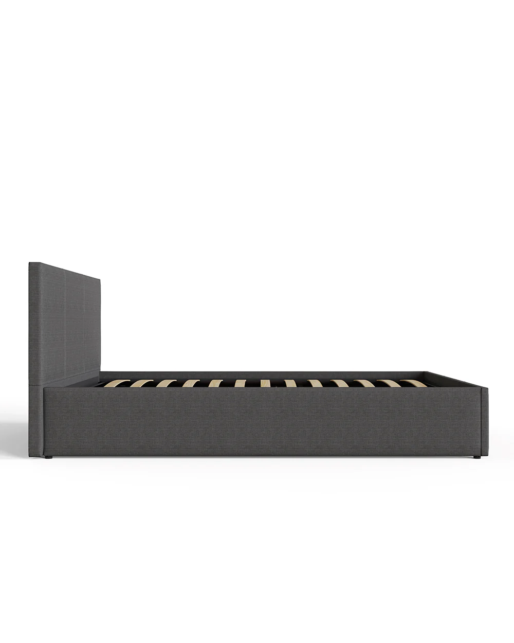 End Lift Ottoman Small Double Bed Hopsack Fabric Grey 120cm - Image 7