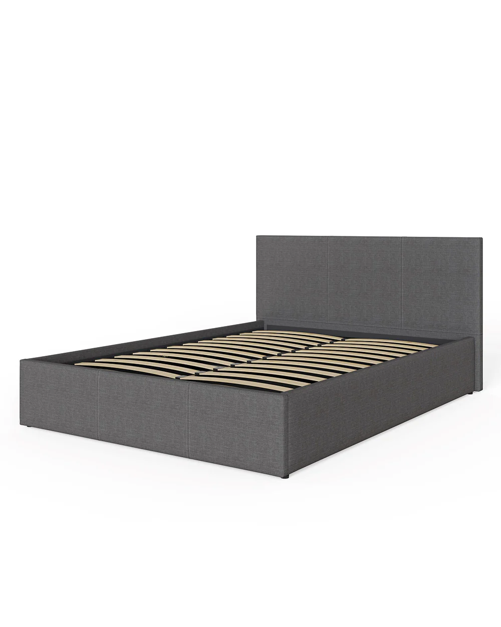 End Lift Ottoman Double Bed Hopsack Fabric Grey - Image 8