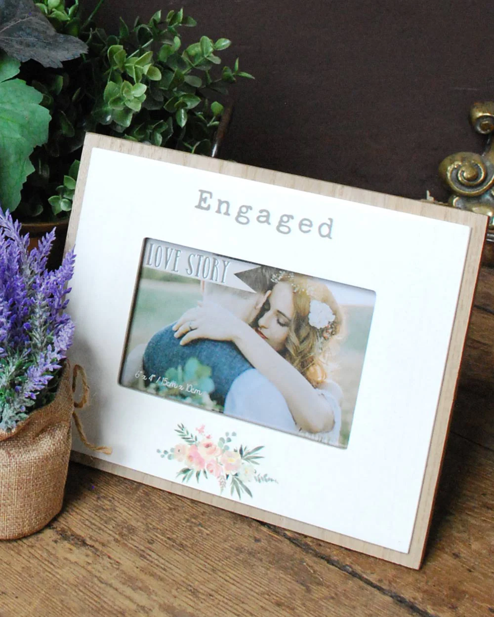Engagement Gift Wooden Photo Frame 6" X 4" - Image 2