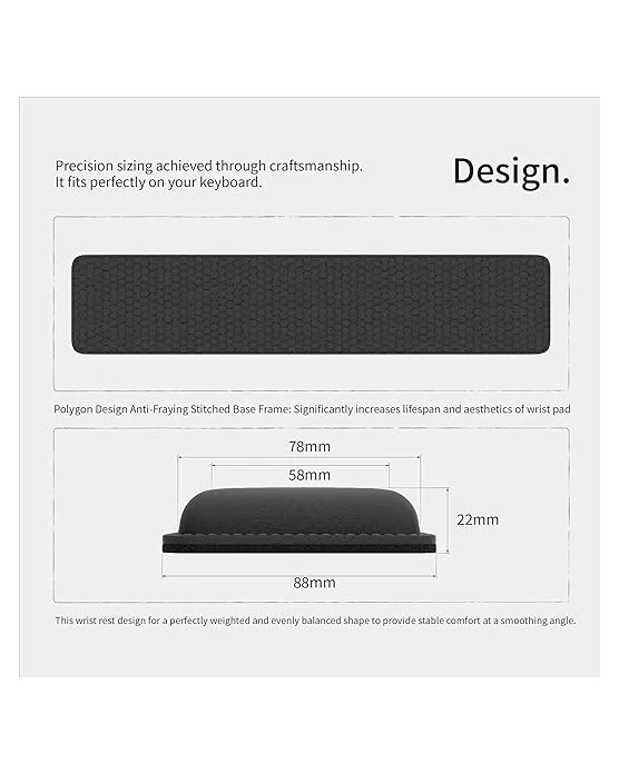 Faluber Cooling Gel Wrist Rest Pad  Keyboard Black - Image 3
