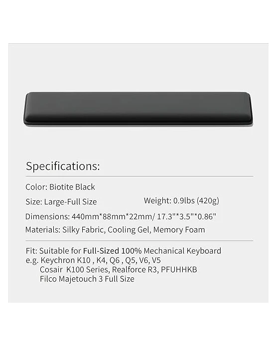 Faluber Cooling Gel Wrist Rest Pad  Keyboard Black - Image 4