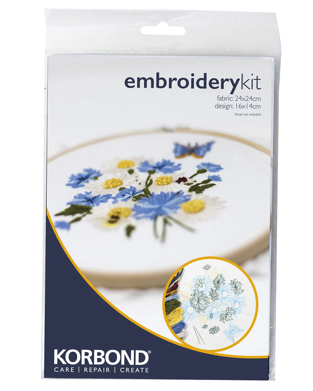 Floral Corn Flower Bee Embroidery Kit