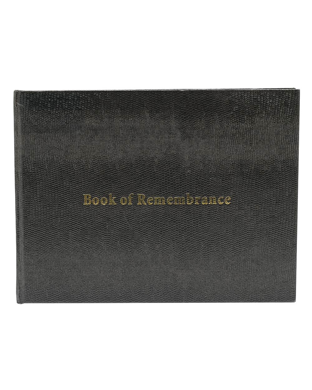 Funeral Memory Guest Book Condolence Leatherette Black Gold - Image 3