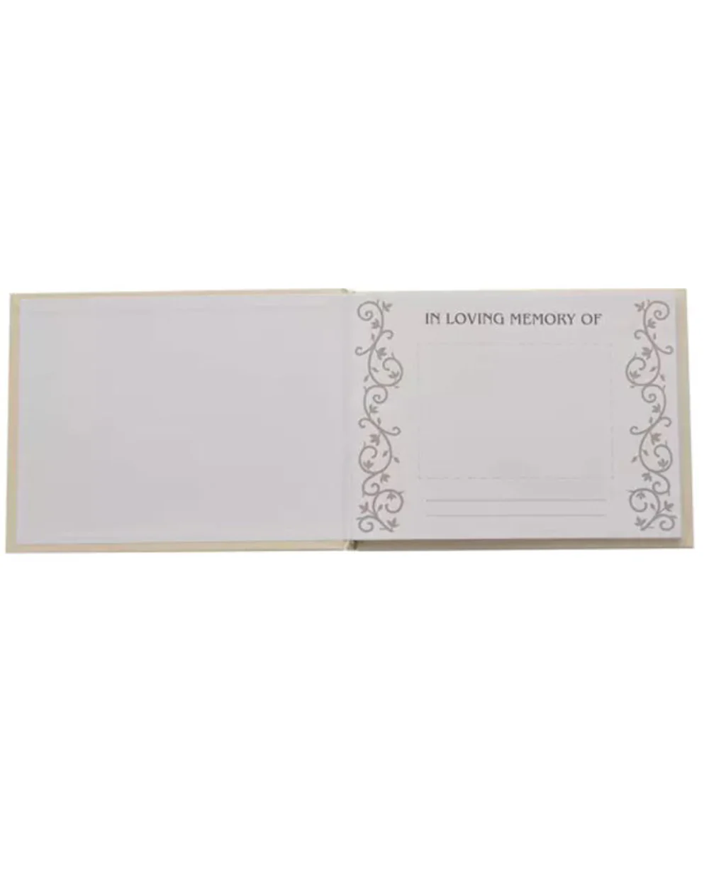 Funeral Memory Guest Book Condolence Leatherette Cream - Image 3