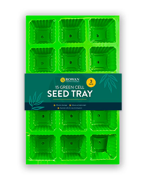 Garden 15 Cell Seed Tray 3pk Green