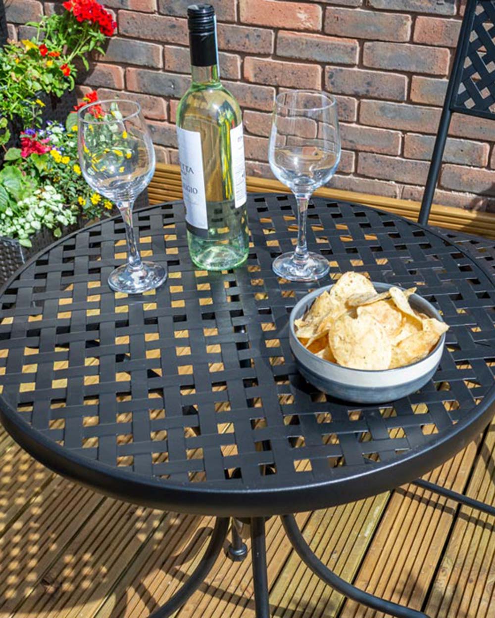 Garden Bistro Set Black Havana Rowlinson - Image 3