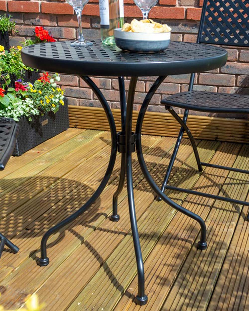 Garden Bistro Set Black Havana Rowlinson - Image 4