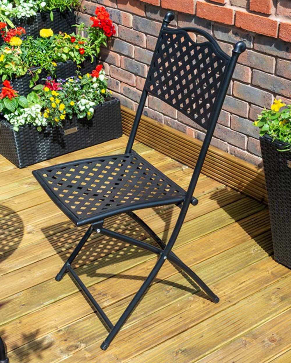 Garden Bistro Set Black Havana Rowlinson - Image 6