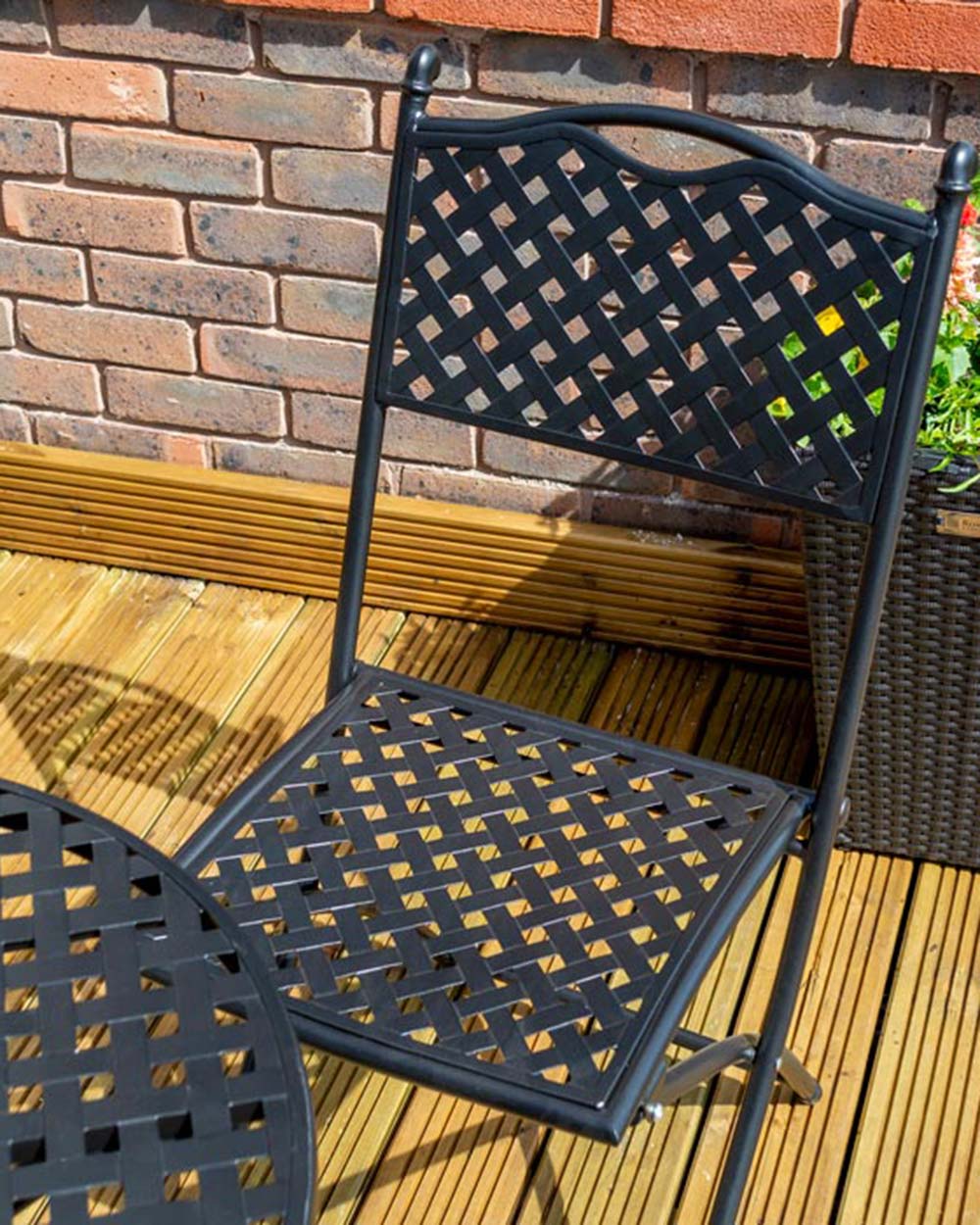 Garden Bistro Set Black Havana Rowlinson - Image 7