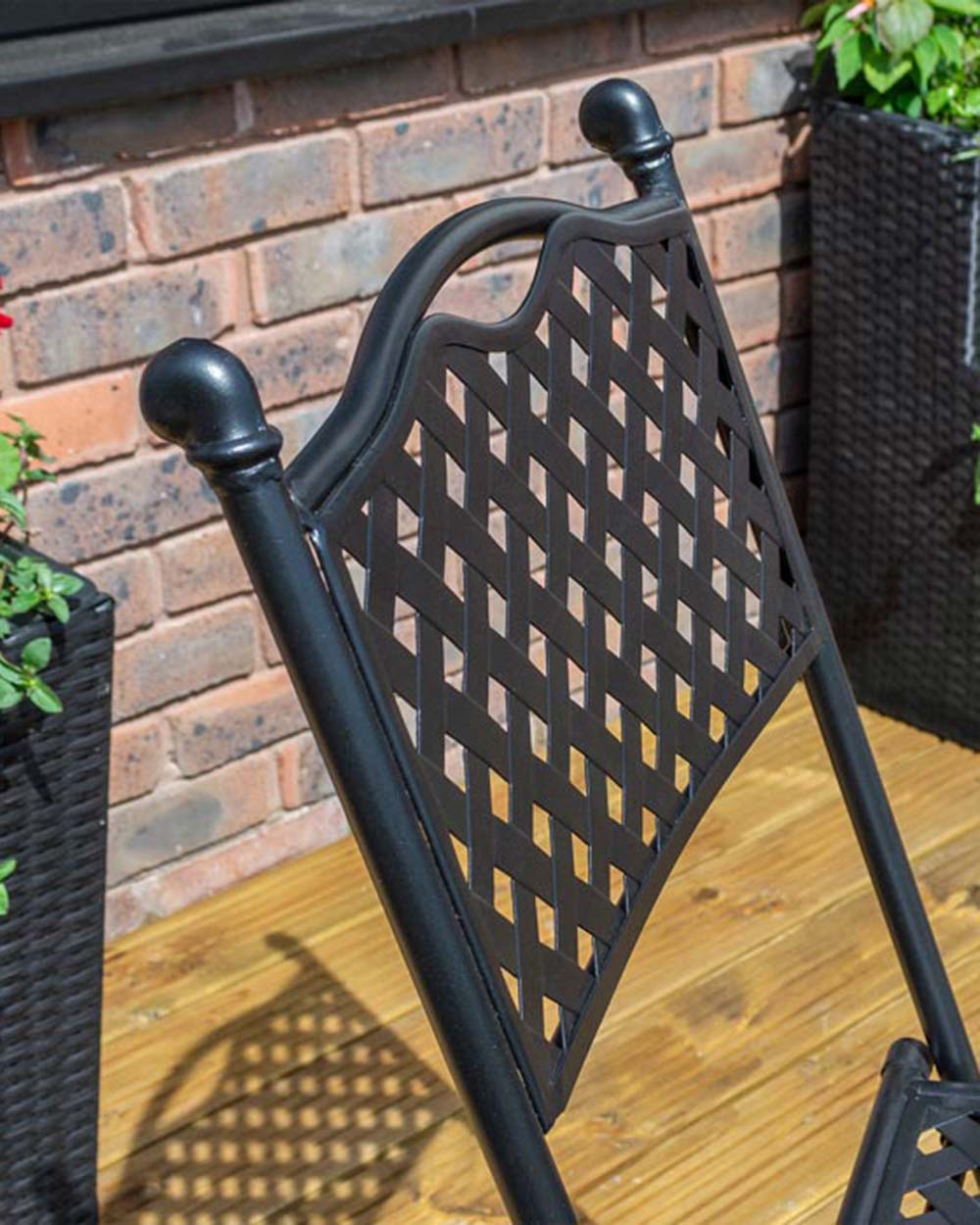 Garden Bistro Set Black Havana Rowlinson - Image 8