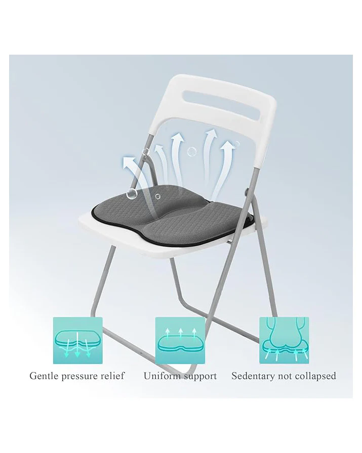 Gel Seat Cushion Pad Non-Slip for Car Seat Wheelchair Grey - Image 5