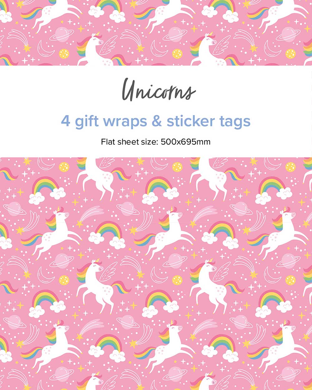 Gift Wrapping Paper Unicorn Print