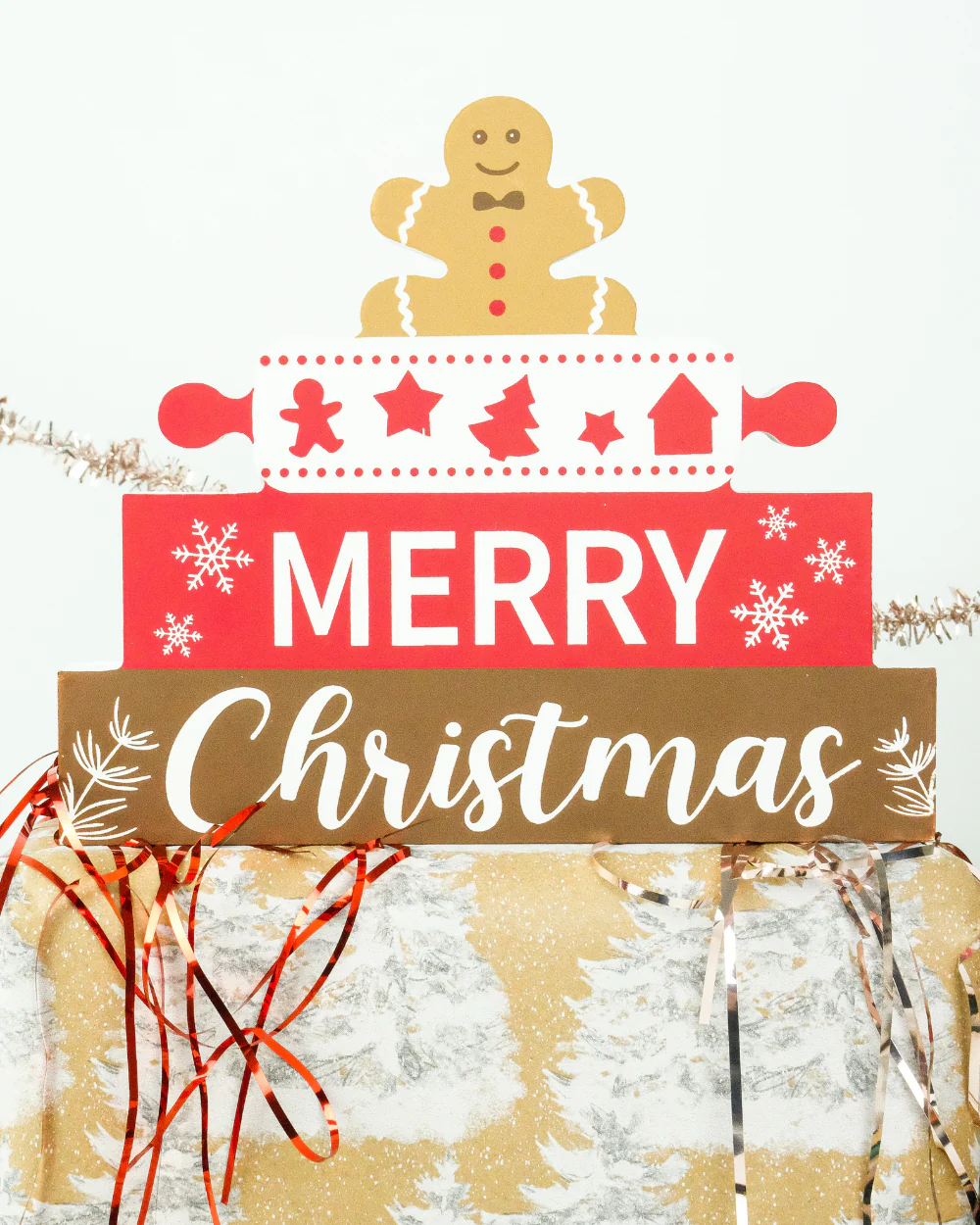 Merry Christmas Gingerbread Sign Standing Decoration - Image 3