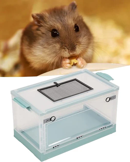 Hamster Transparent Cage Large Capacity Breathable Blue - Image 3
