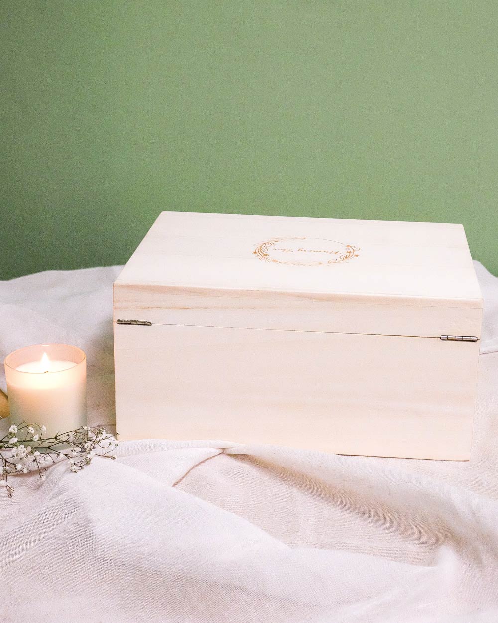 Hand Crafted Natural Wood Memory Box - Image 5