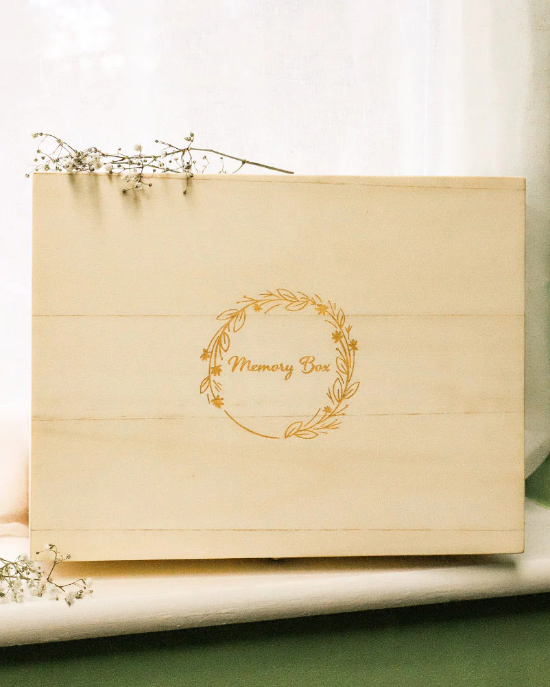 Hand Crafted Natural Wood Memory Box - Image 6