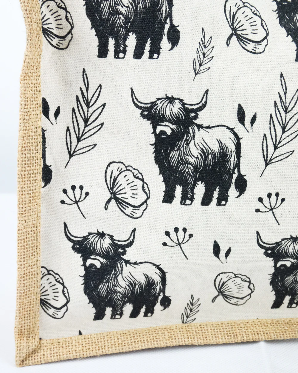 Highland Cow Jute Shopping Bag For Life 100% Biodegradable - Image 4
