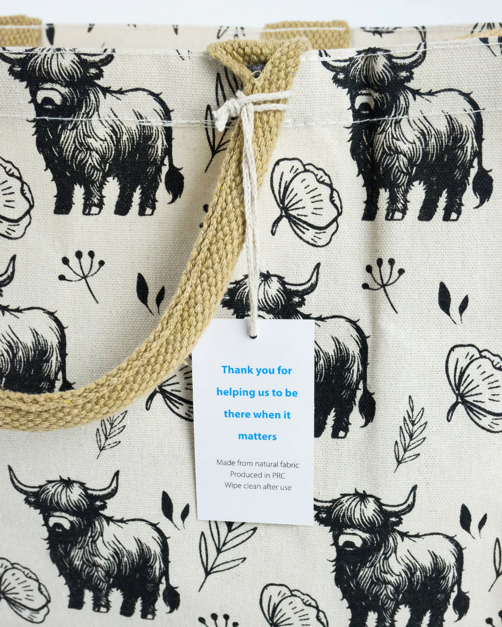 Highland Cow Jute Shopping Bag For Life 100% Biodegradable - Image 6