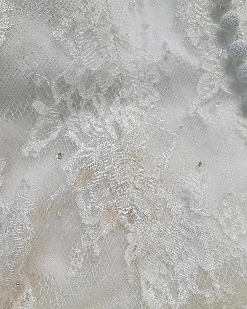 Hilary Morgan Ivory Illusion Lace Wedding Dress Size 10 - Image 7