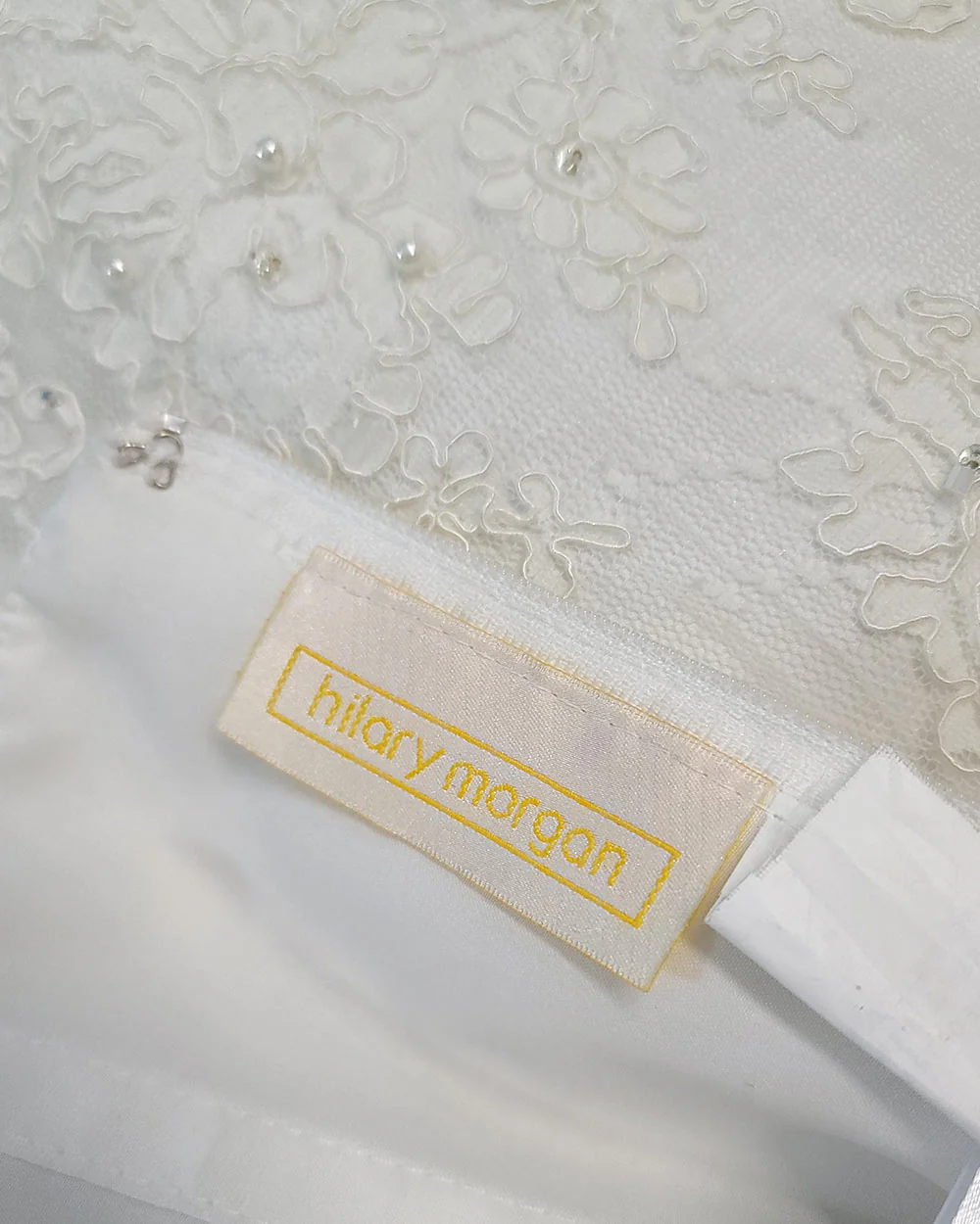 Hilary Morgan Ivory Strapless Fitted Wedding Dress Size 10 - Image 12