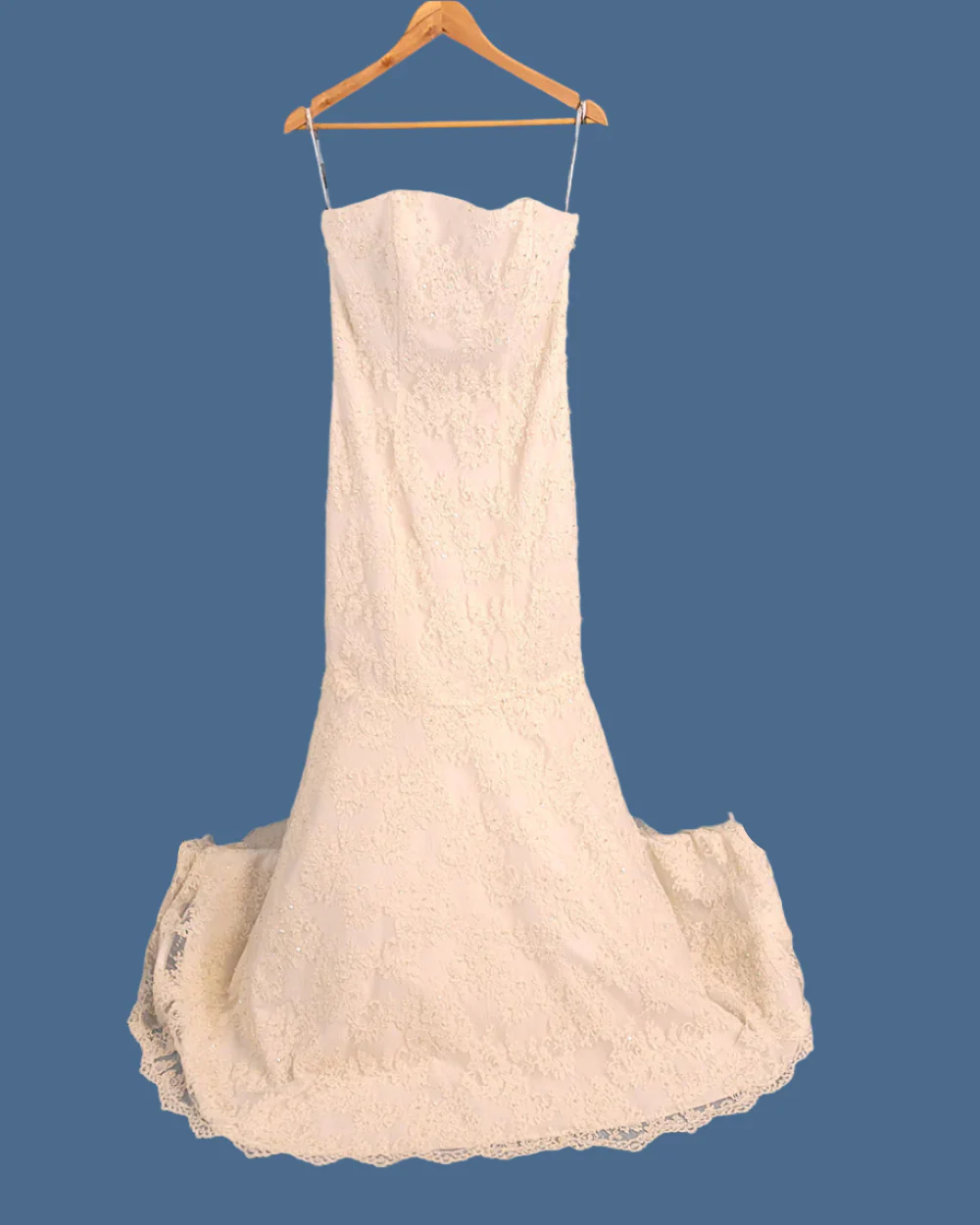 Hilary Morgan Ivory Strapless Fitted Wedding Dress Size 10 - Image 2