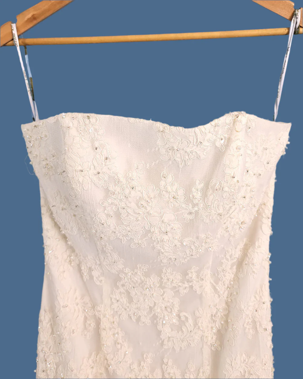 Hilary Morgan Ivory Strapless Fitted Wedding Dress Size 10 - Image 3