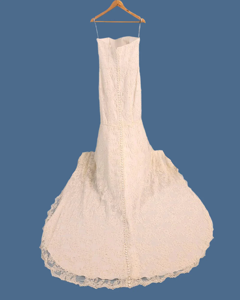 Hilary Morgan Ivory Strapless Fitted Wedding Dress Size 10 - Image 5