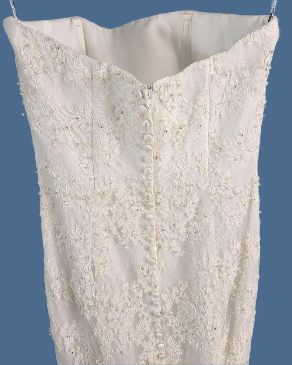 Hilary Morgan Ivory Strapless Fitted Wedding Dress Size 10 - Image 6