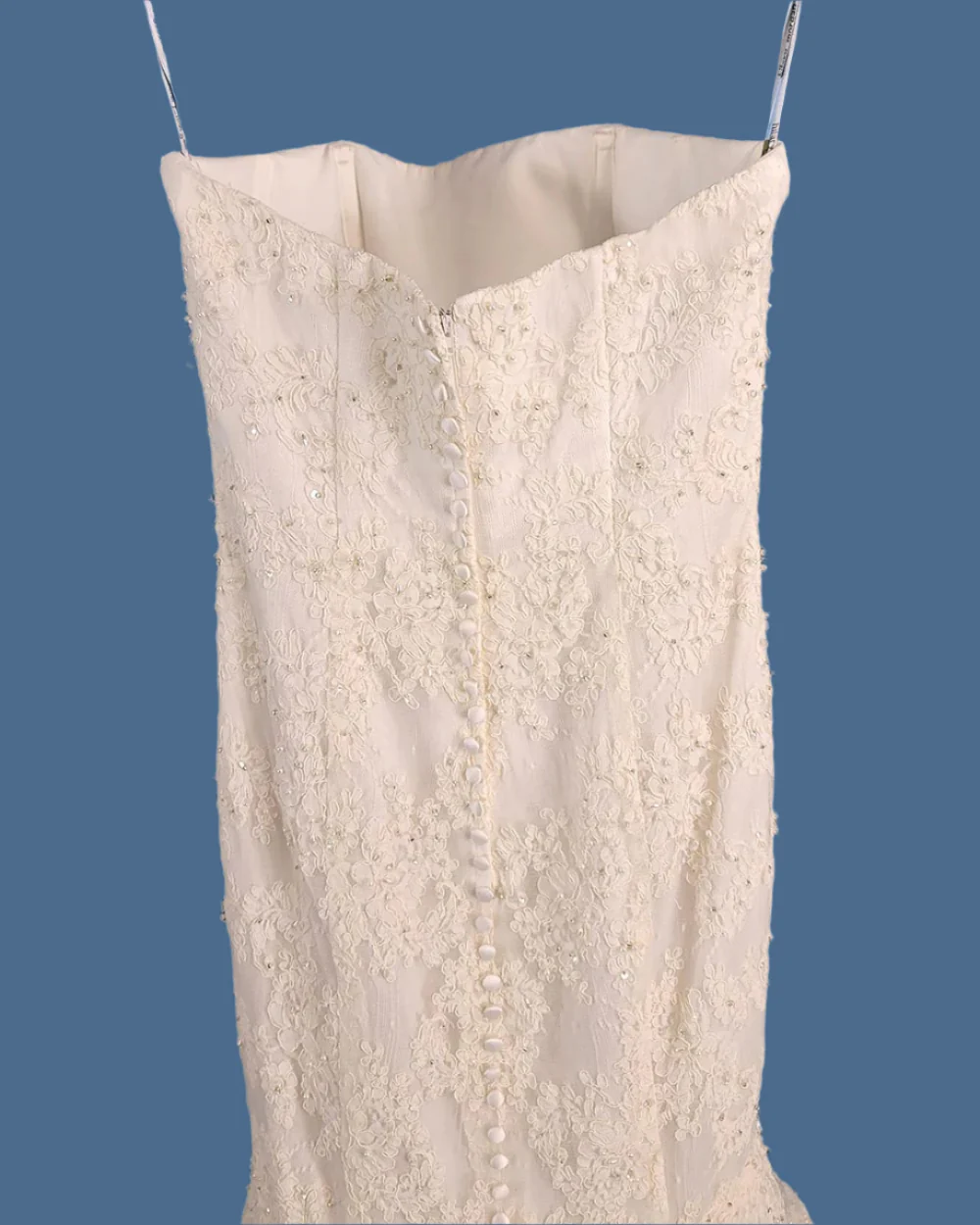 Hilary Morgan Ivory Strapless Fitted Wedding Dress Size 10 - Image 7