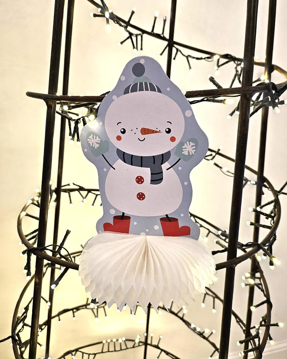 Honeycomb Christmas Decoration Snowman