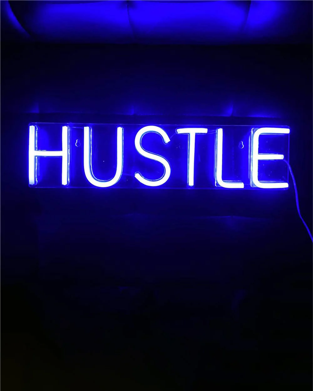 Hustle LED Neon Sign Novelty Light USB Blue 19.7x4.9” - Image 3