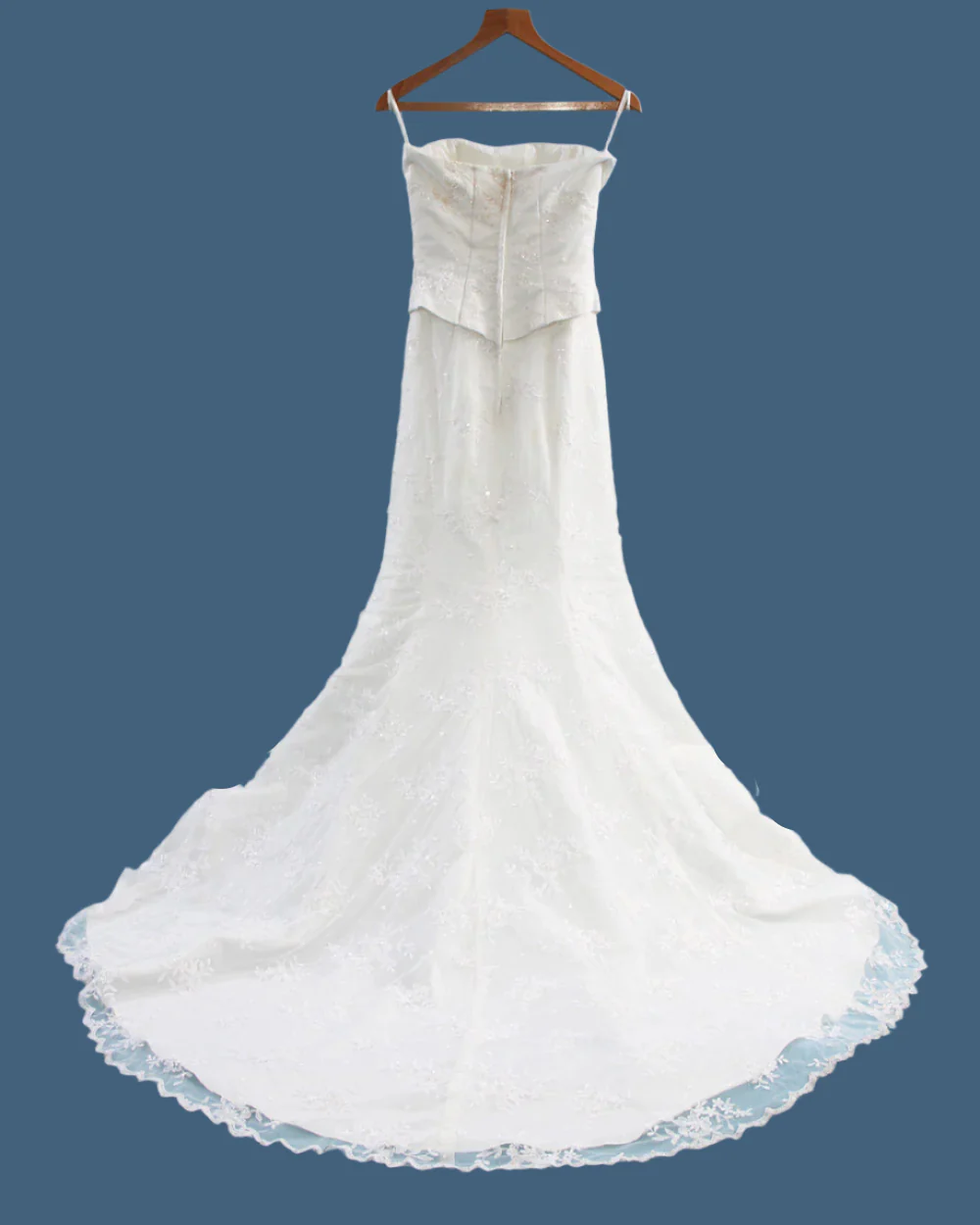 Ivory Strapless Fishtail Wedding Dress - Image 3