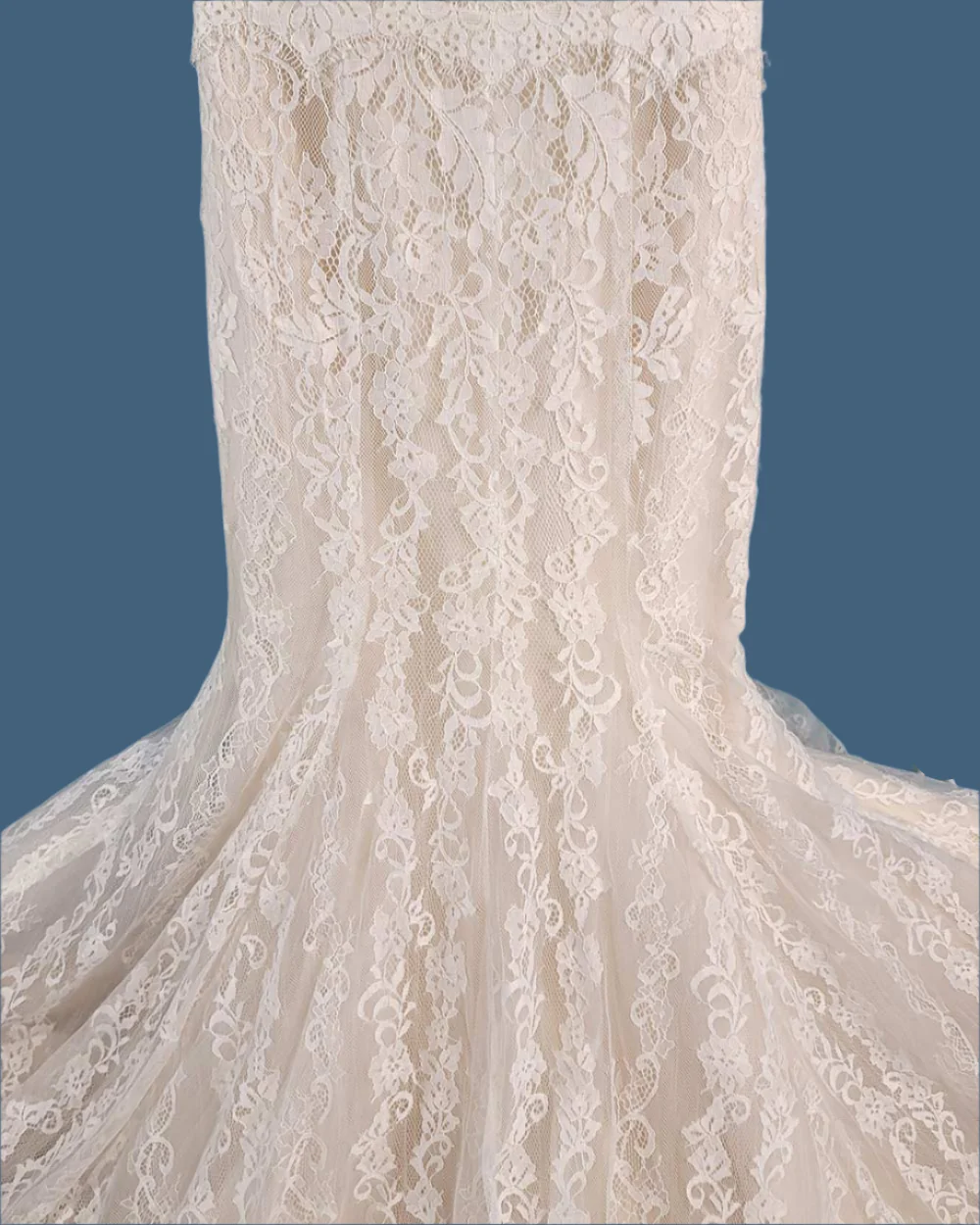 Jasmine Collection Champagne Fitted Strap Wedding Dress Size 8 - Image 7