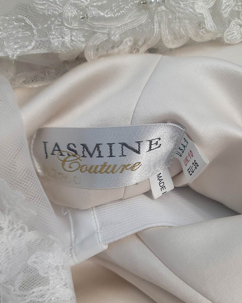 Jasmine Couture Champagne A line Wedding Dress Size 10 - Image 14