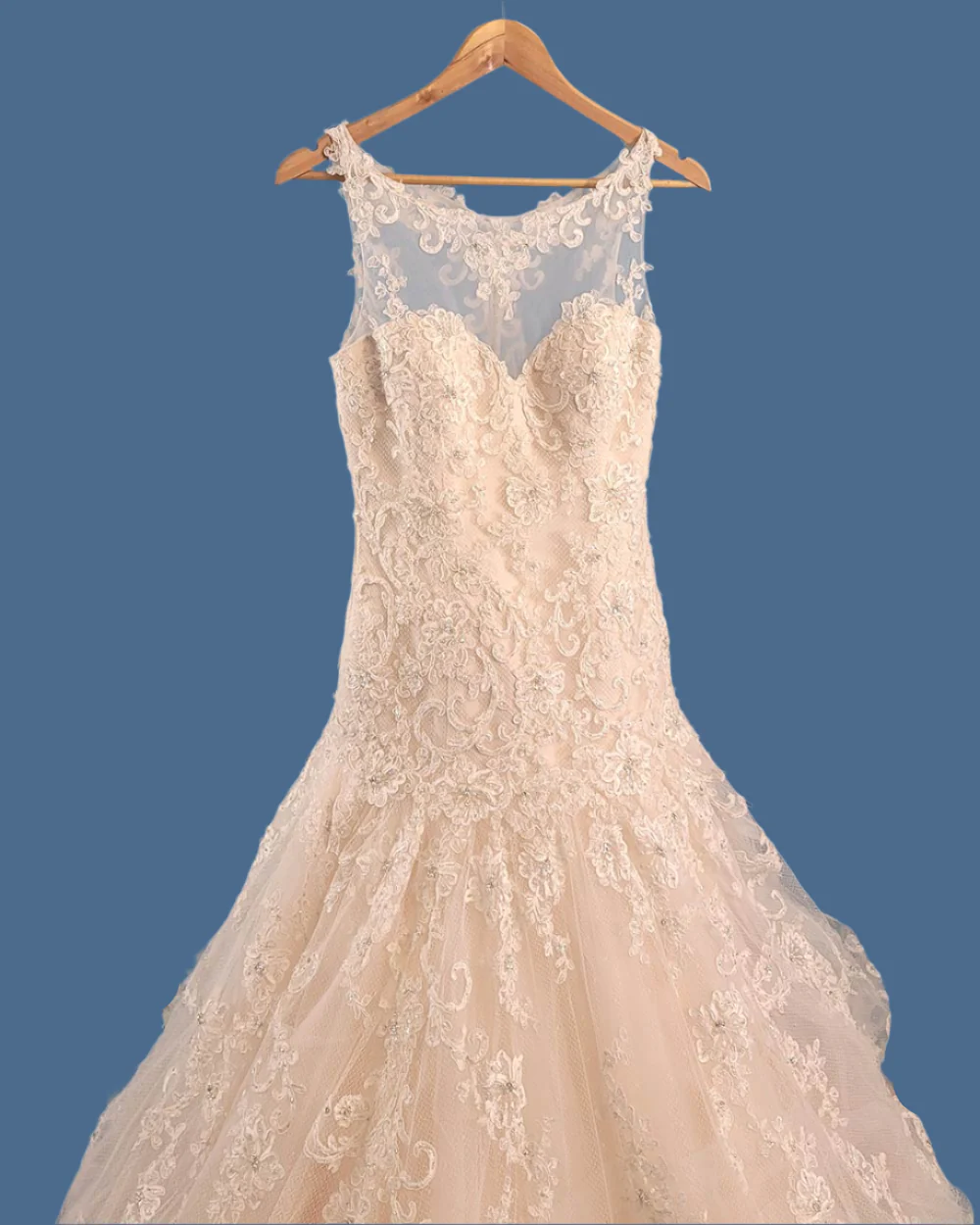 Jasmine Couture Champagne A line Wedding Dress Size 10 - Image 2
