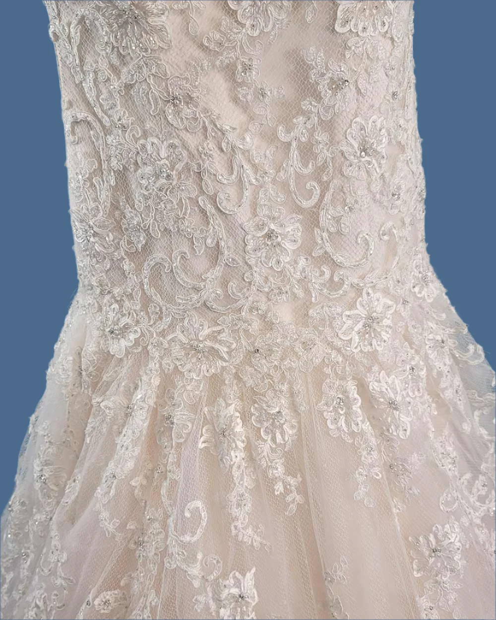Jasmine Couture Champagne A line Wedding Dress Size 10 - Image 4