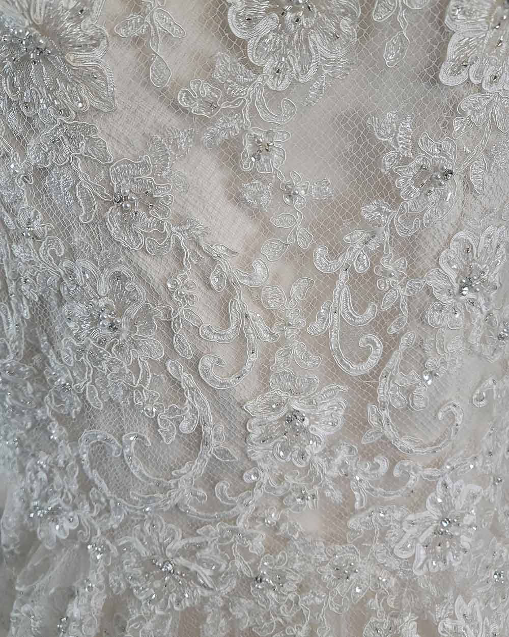 Jasmine Couture Champagne A line Wedding Dress Size 10 - Image 6
