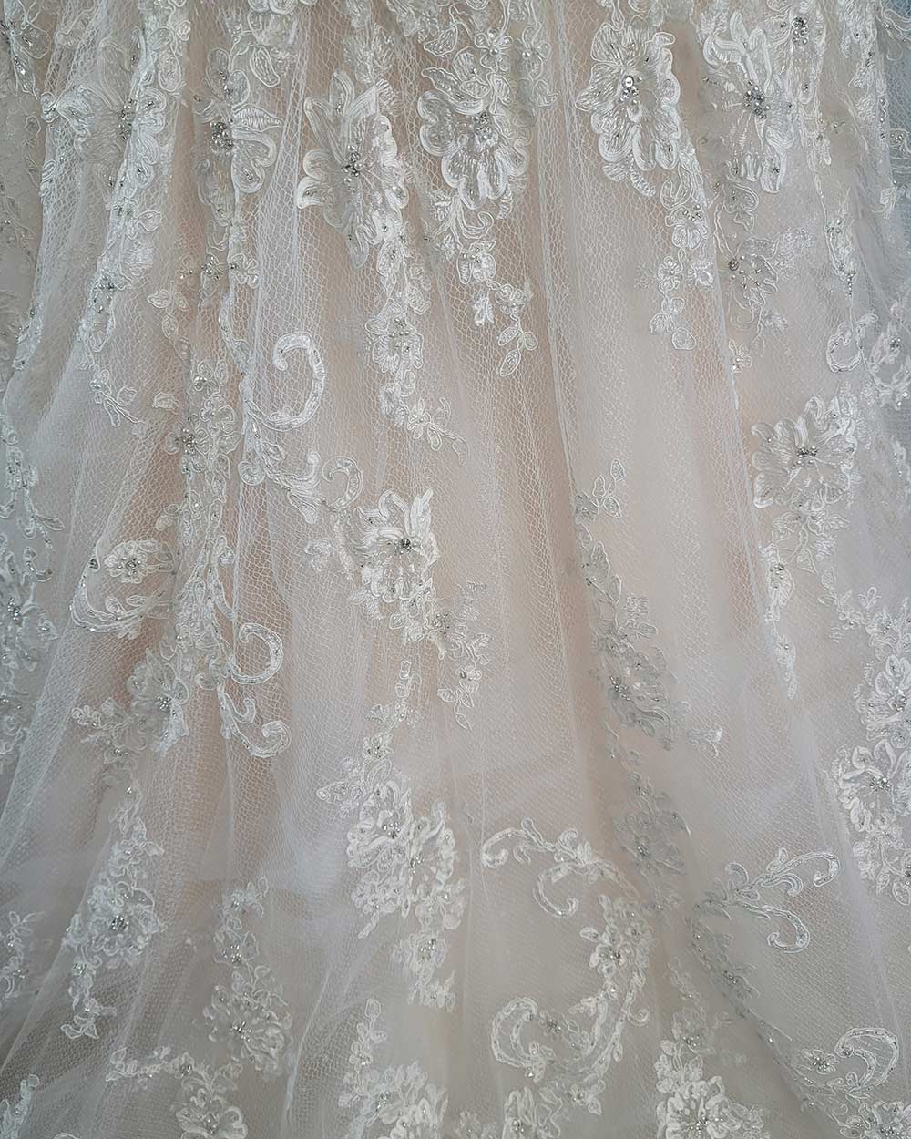 Jasmine Couture Champagne A line Wedding Dress Size 10 - Image 7