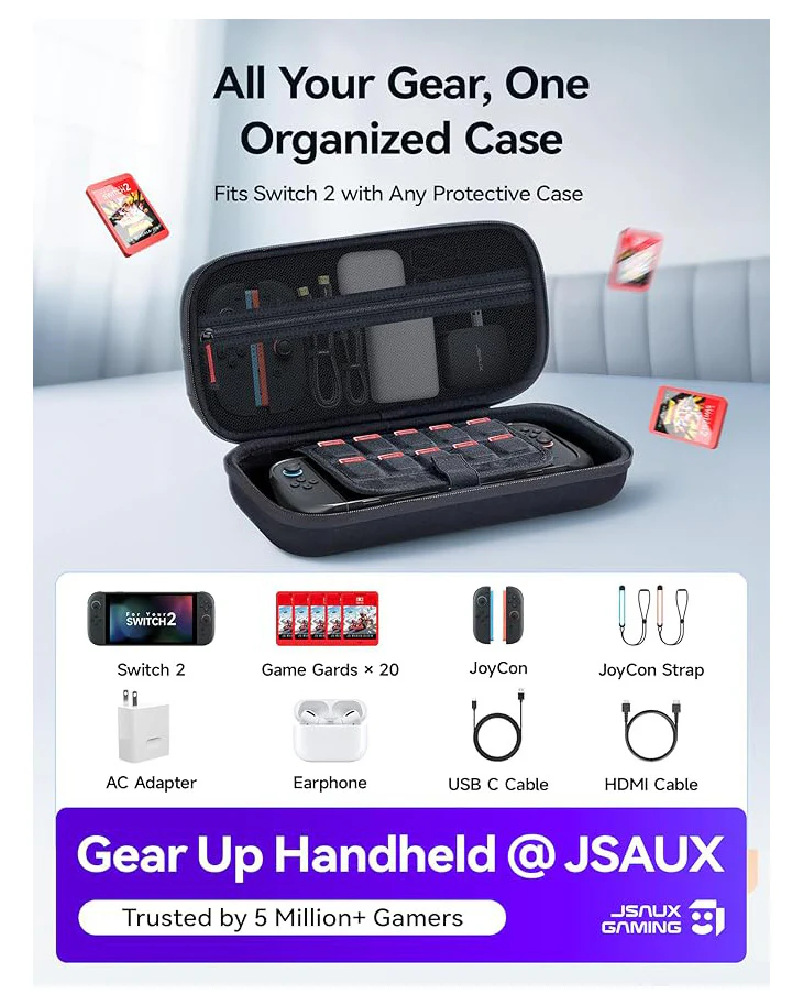 JSAUX Carry Case hard Shell  for Nintendo Switch 2 Black - Image 2