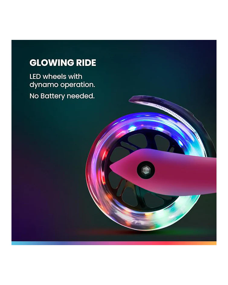 Kids Scooter LED Wheels Adjustable Pink Age 6 + - Image 5